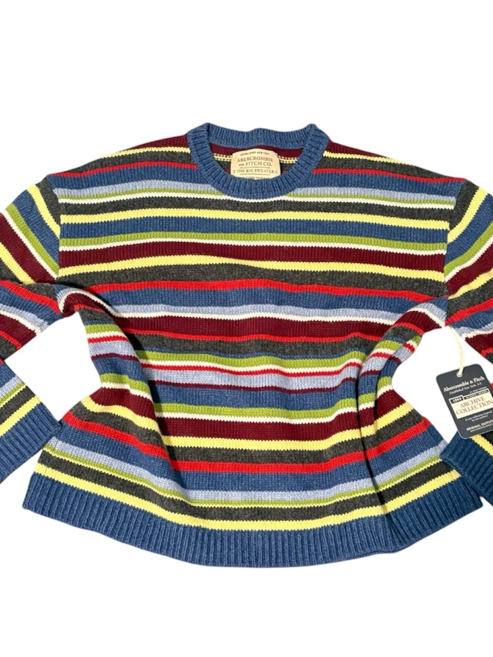 Abercrombie & Fitch Multicolor Striped Crewneck Sweater